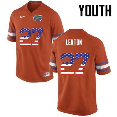 Youth Florida Gators #27 Quincy Lenton NCAA Nike Orange USA Flag Fashion Authentic Stitched College Football Jersey PYQ7762LH